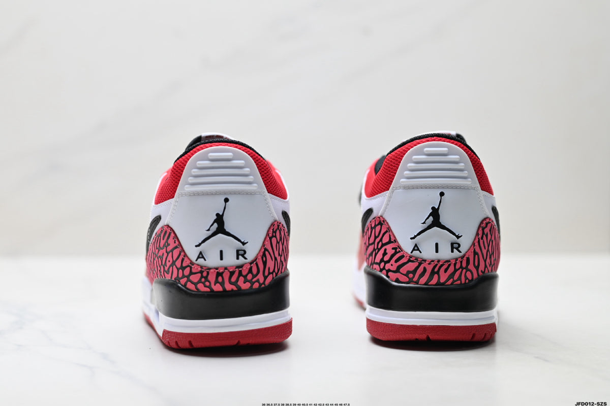 Jordan Legacy 312 Low White University Red Black sneakers detail view 6