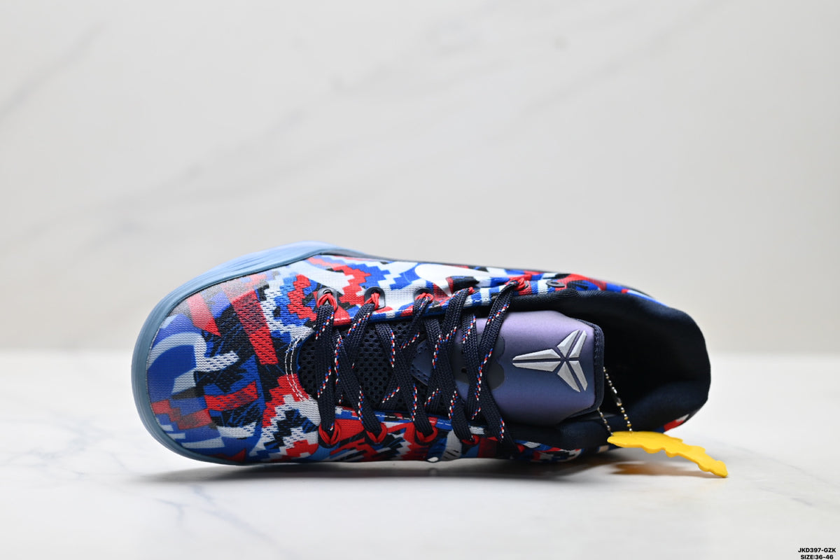 Nike Kobe Navy Red Blue Geometric basketball shoes, product detail photo 2