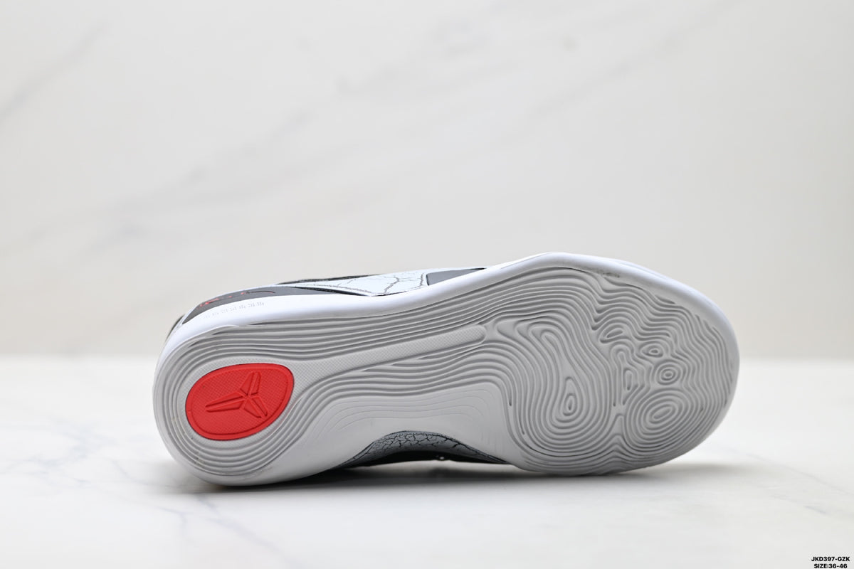 Nike Kobe Black White Coral basketball shoes, product detail photo 8