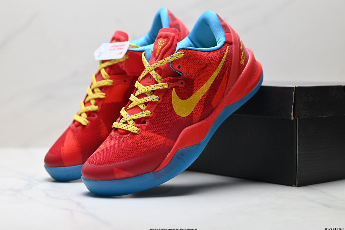Nike Kobe Red Yellow Blue basketball shoes, product detail photo 8