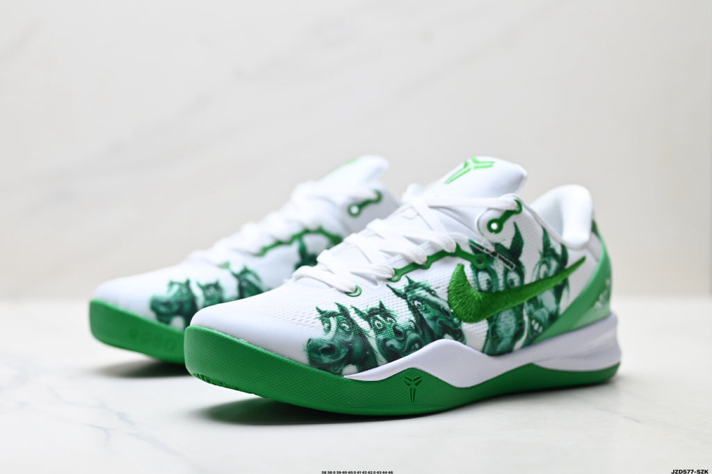 Nike Kobe White Green Horse Print basketball shoes, product detail photo 4