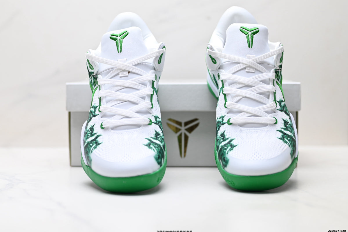 Nike Kobe White Green Horse Print basketball shoes, product detail photo 7