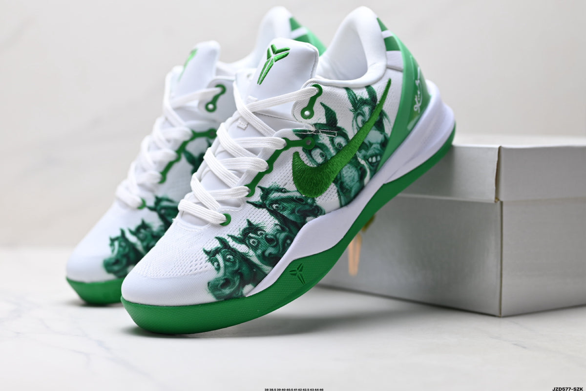 Nike Kobe White Green Horse Print basketball shoes, product detail photo 8
