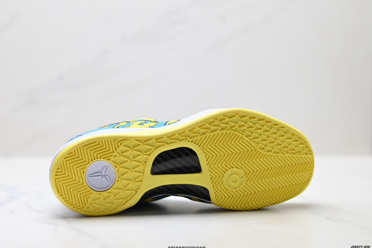 Nike Kobe Blue Yellow Horse Print basketball shoes, product detail photo 9