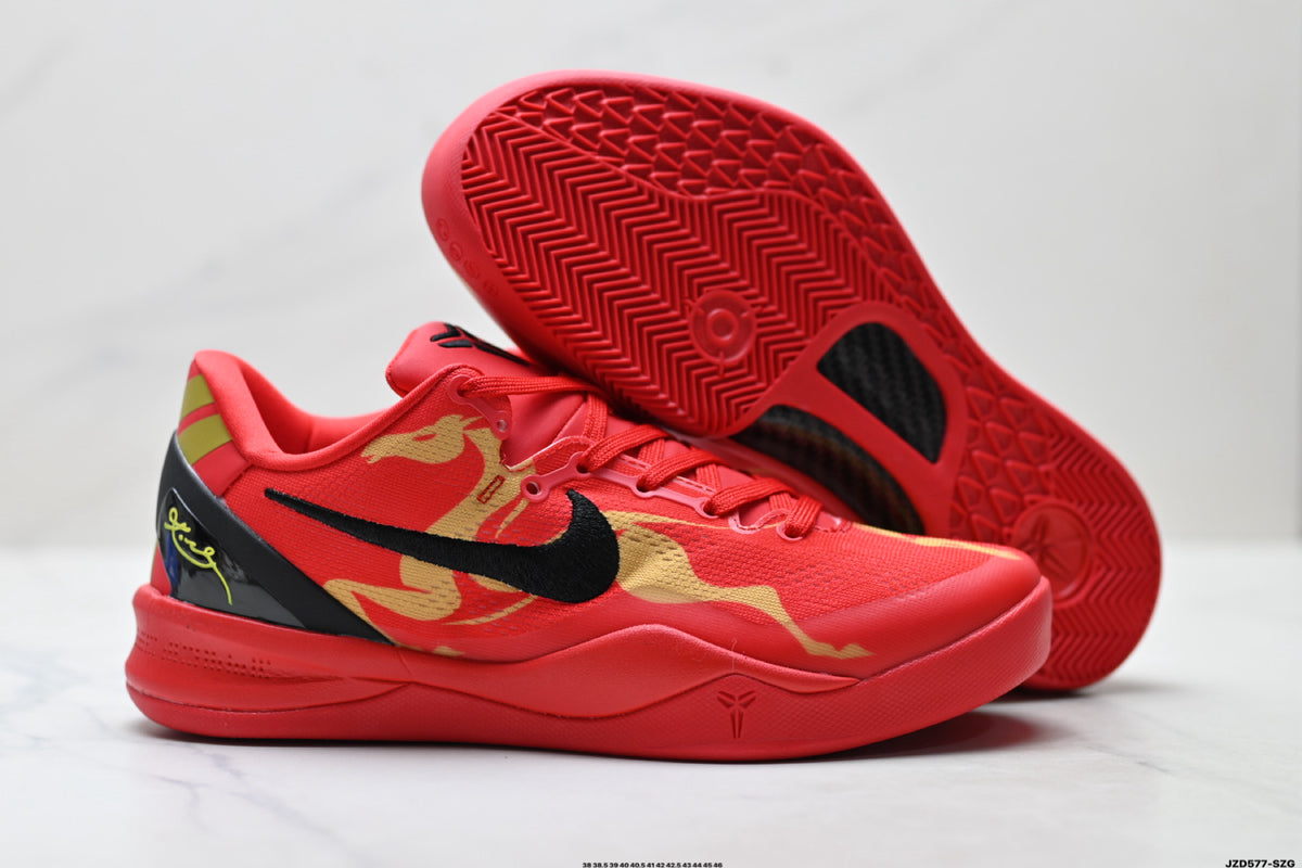 Nike Kobe Red Gold Horse Print basketball shoes, product detail photo 5