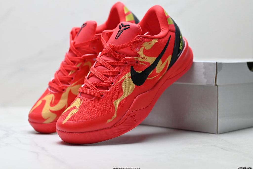Nike Kobe Red Gold Horse Print basketball shoes, product detail photo 8