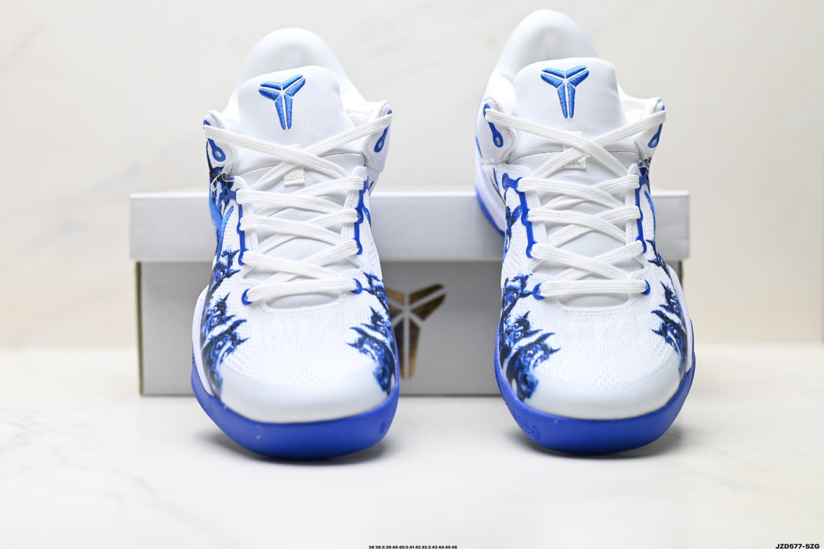 Nike Kobe White Blue Horse Print basketball shoes, product detail photo 7