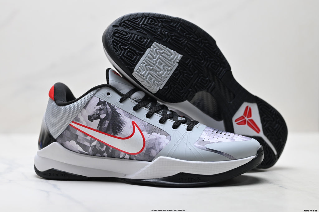 Nike Kobe Gray Red Horse Graphic basketball shoes, product detail photo 5