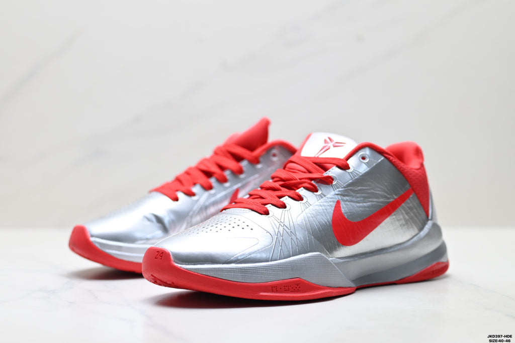 Nike Kobe Metallic Silver Red basketball shoes, product detail photo 4