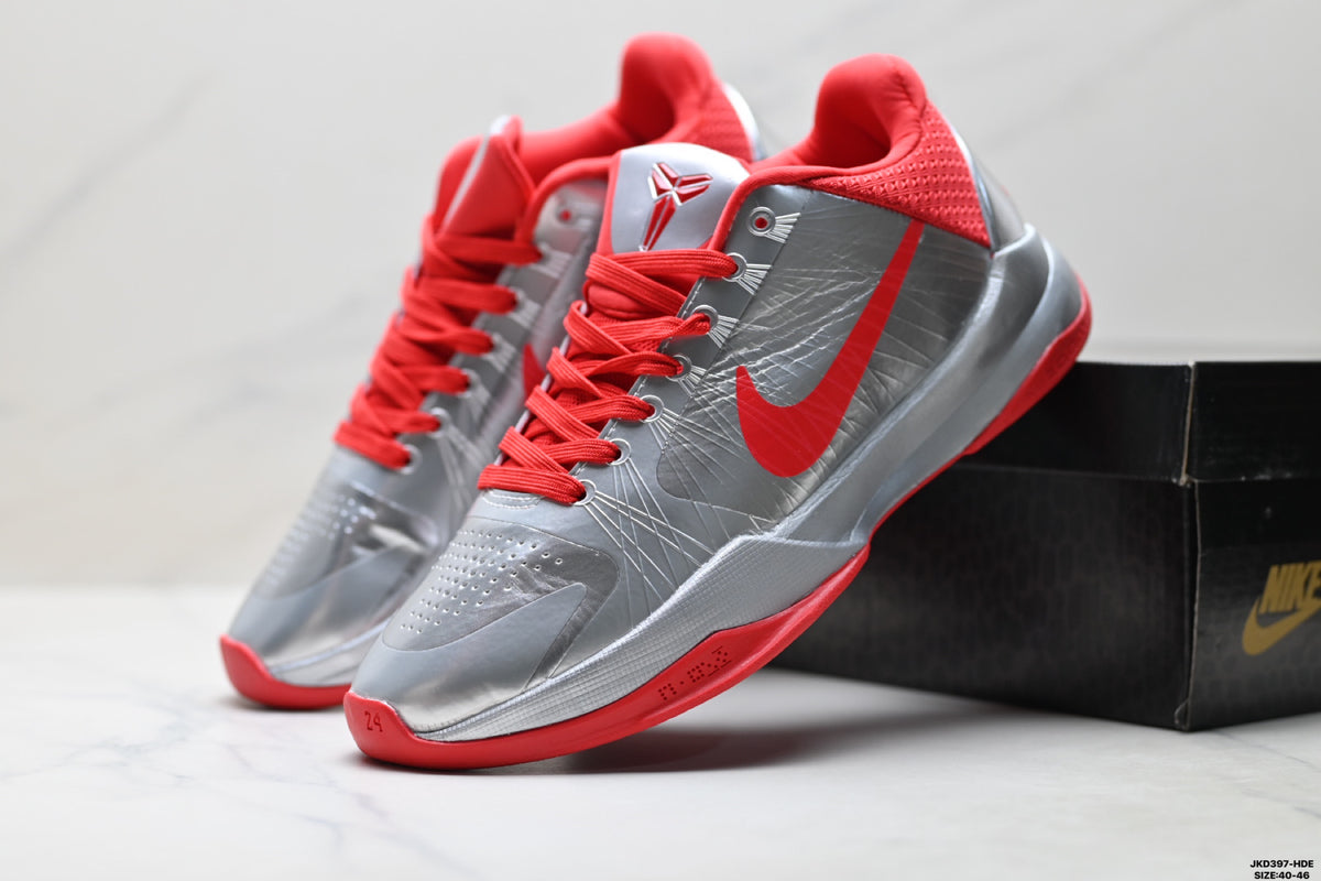 Nike Kobe Metallic Silver Red basketball shoes, product detail photo 8