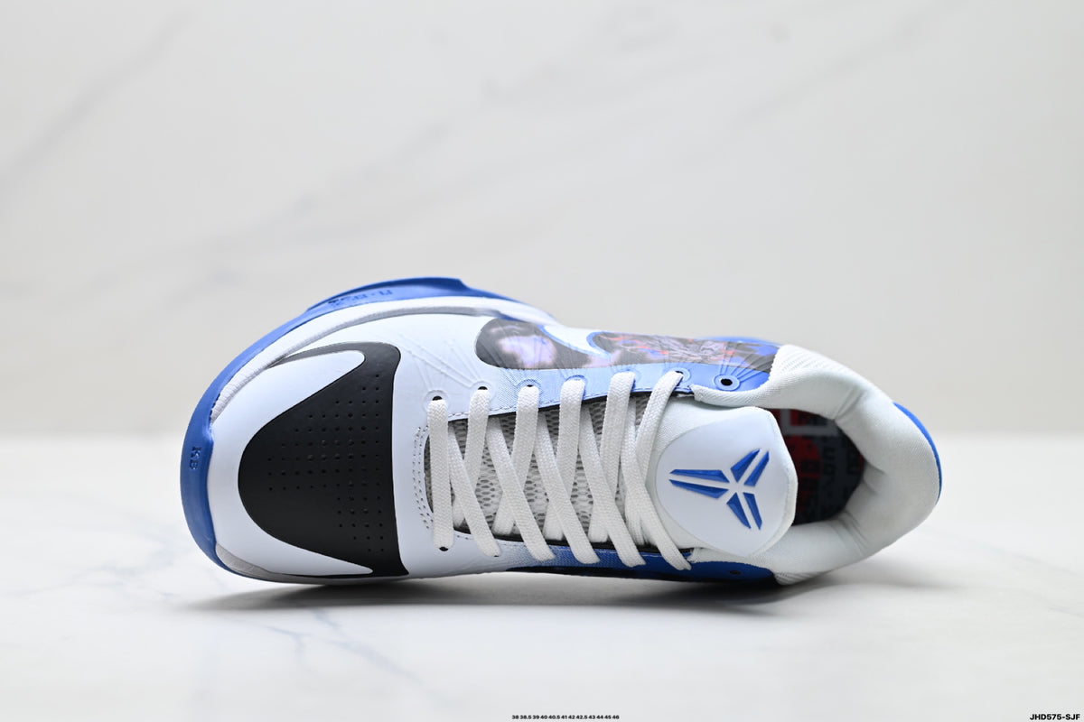 Nike Kobe White Blue Horse Graphic basketball shoes, product detail photo 2