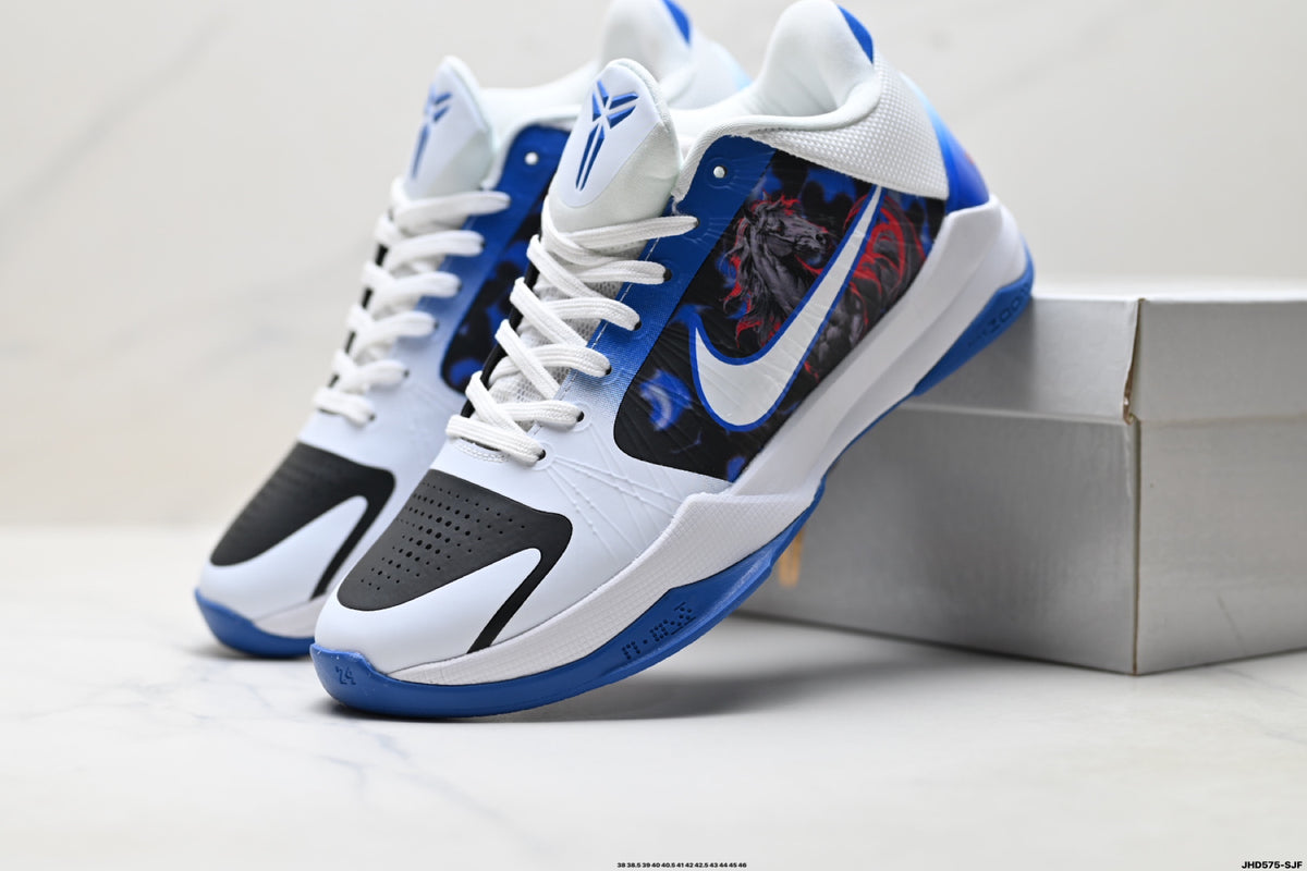 Nike Kobe White Blue Horse Graphic basketball shoes, product detail photo 8