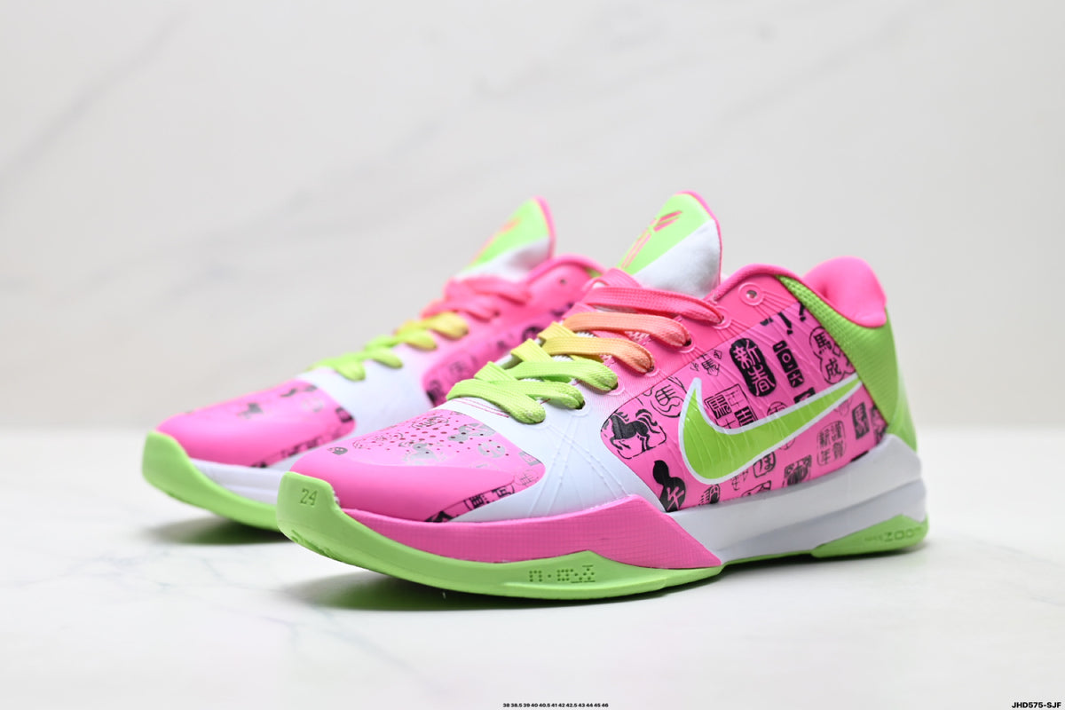 Nike Kobe Pink Lime Graphic basketball shoes, product detail photo 4