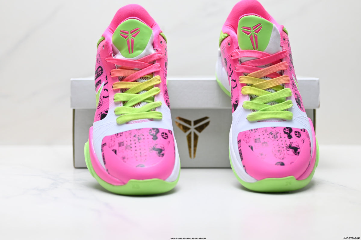 Nike Kobe Pink Lime Graphic basketball shoes, product detail photo 7