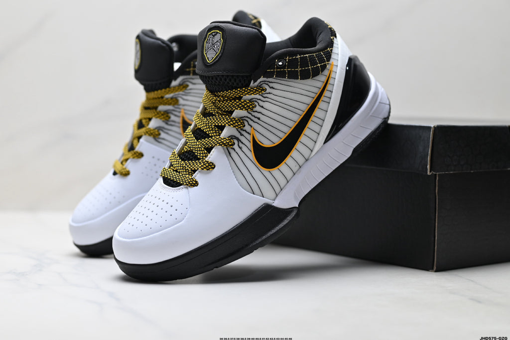 Nike Kobe White Black Gold basketball shoes, product detail photo 8