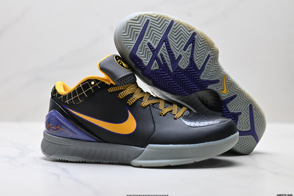 Nike Kobe Black Gold Purple basketball shoes, product detail photo 5