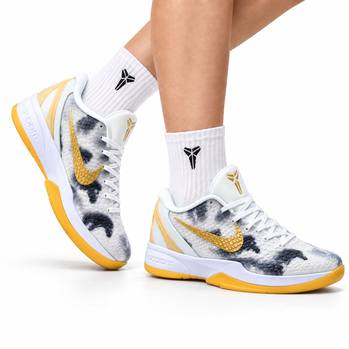 Nike Kobe 6 Protro Low-Top Basketball Shoes – White Gold