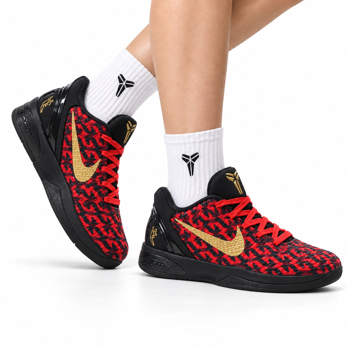 Nike Kobe 6 Protro Low-Top Basketball Shoes – Red Black Gold