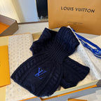 Louis Vuitton Style Cable-Knit Scarf and Beanie Set product detail 10