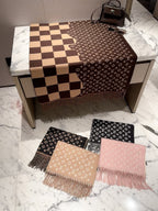 Louis Vuitton Style Checkerboard Monogram Scarf product detail 2