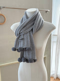 Miu Miu Style Pom-Pom Rib-Knit Scarf product detail 3
