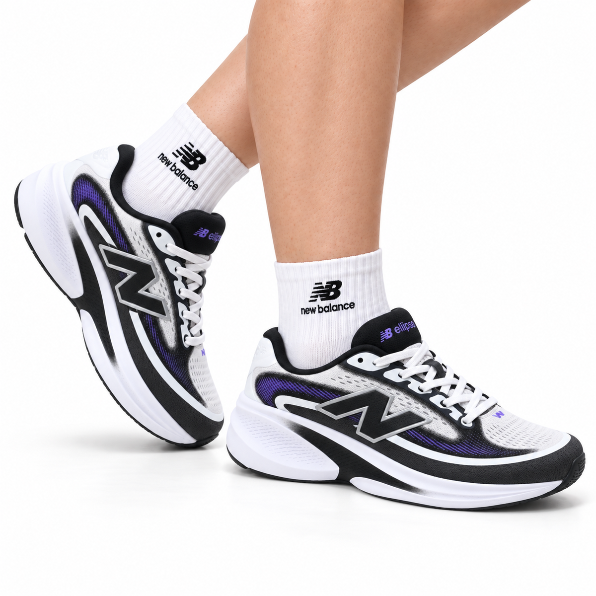 New Balance Ellipse v1 Running Shoes – Black White Purple