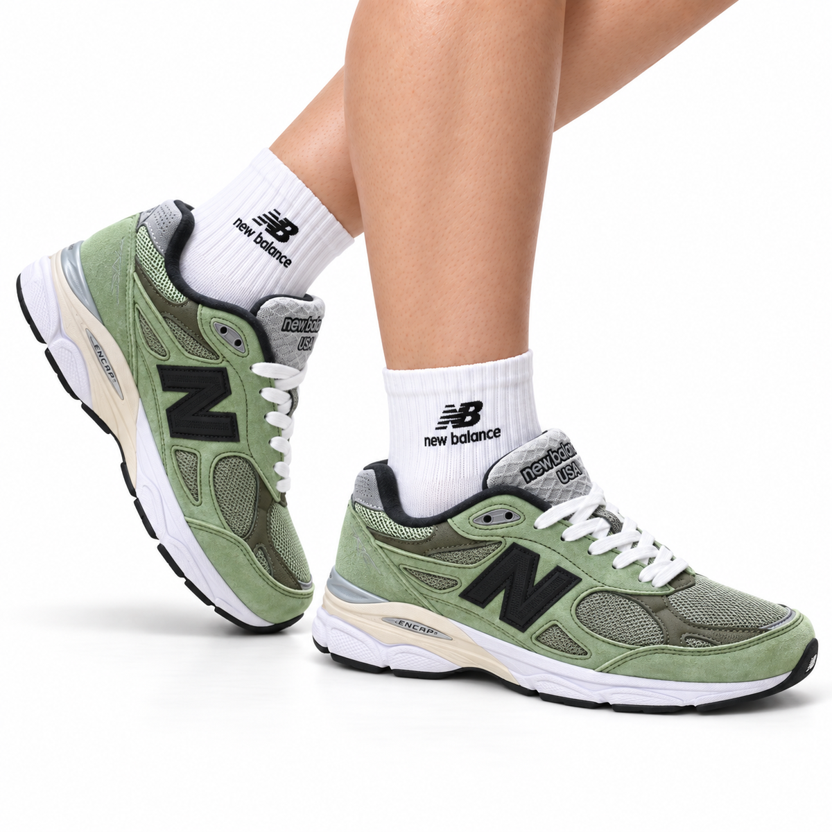 New Balance 990 Sneakers - Olive Green Grey