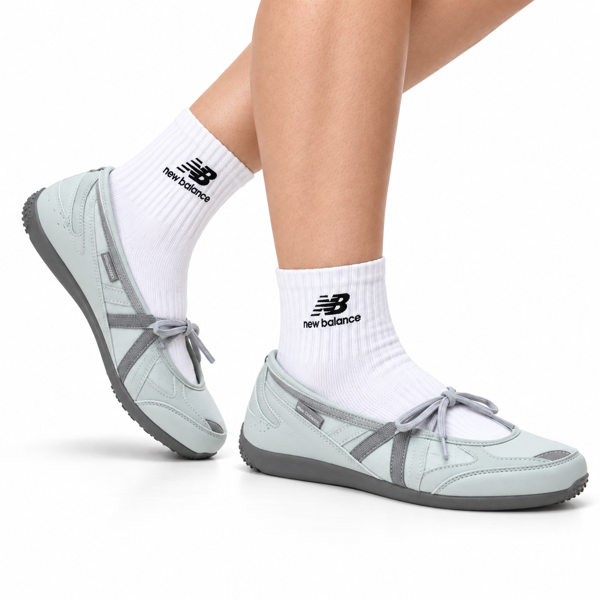 New Balance Flat Breeze Mary Jane Shoes - Light Grey