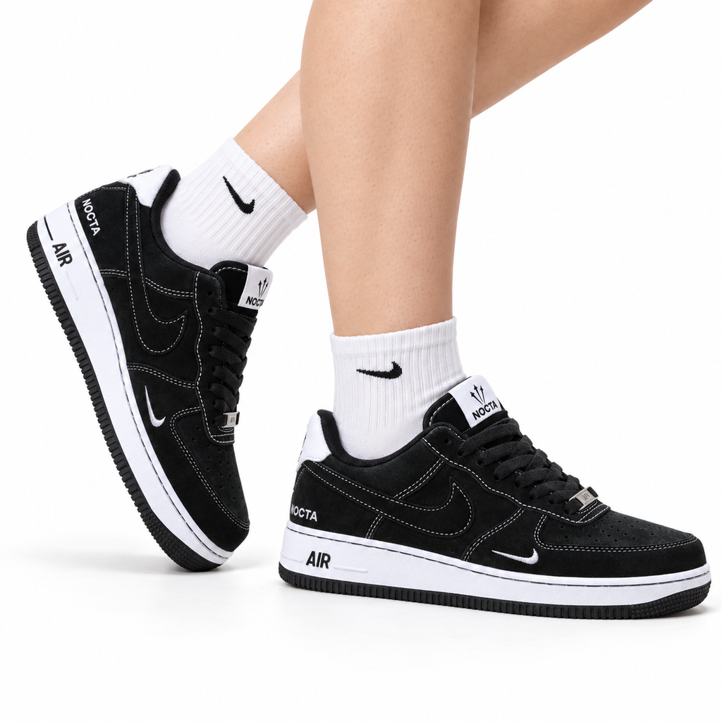 Nike Air Force 1 '07 LV8 Graphic Low-Top Sneakers – Black/White