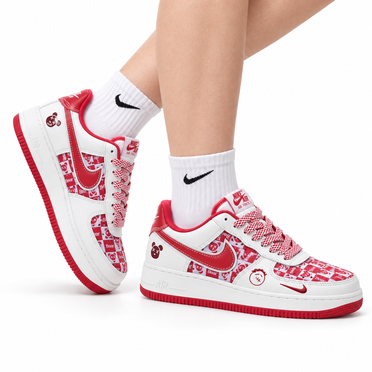 Nike Air Force 1 Low Graphic Check Collection | Premium Leather Sneakers
