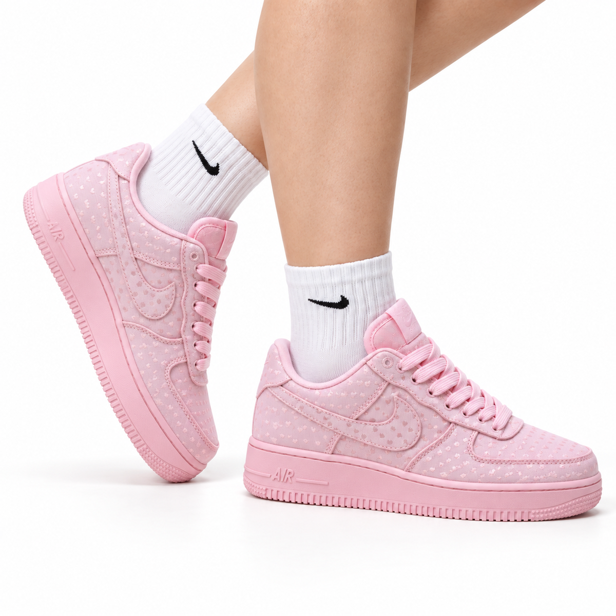Nike Air Force 1 Low Blush Pink | Jacquard Leather Sneakers