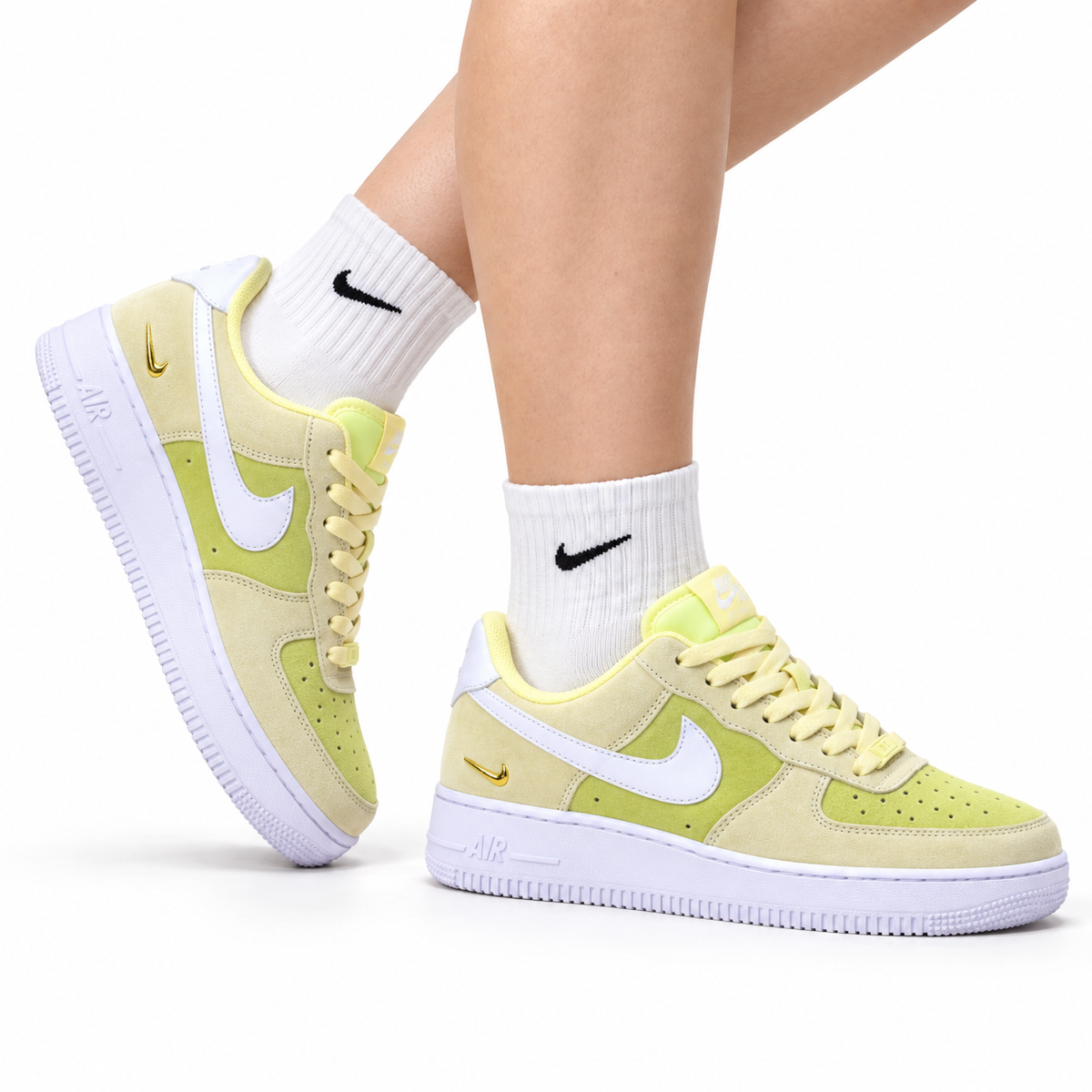 Nike Air Force 1 Low Lemon Yellow | Suede Leather Sneakers