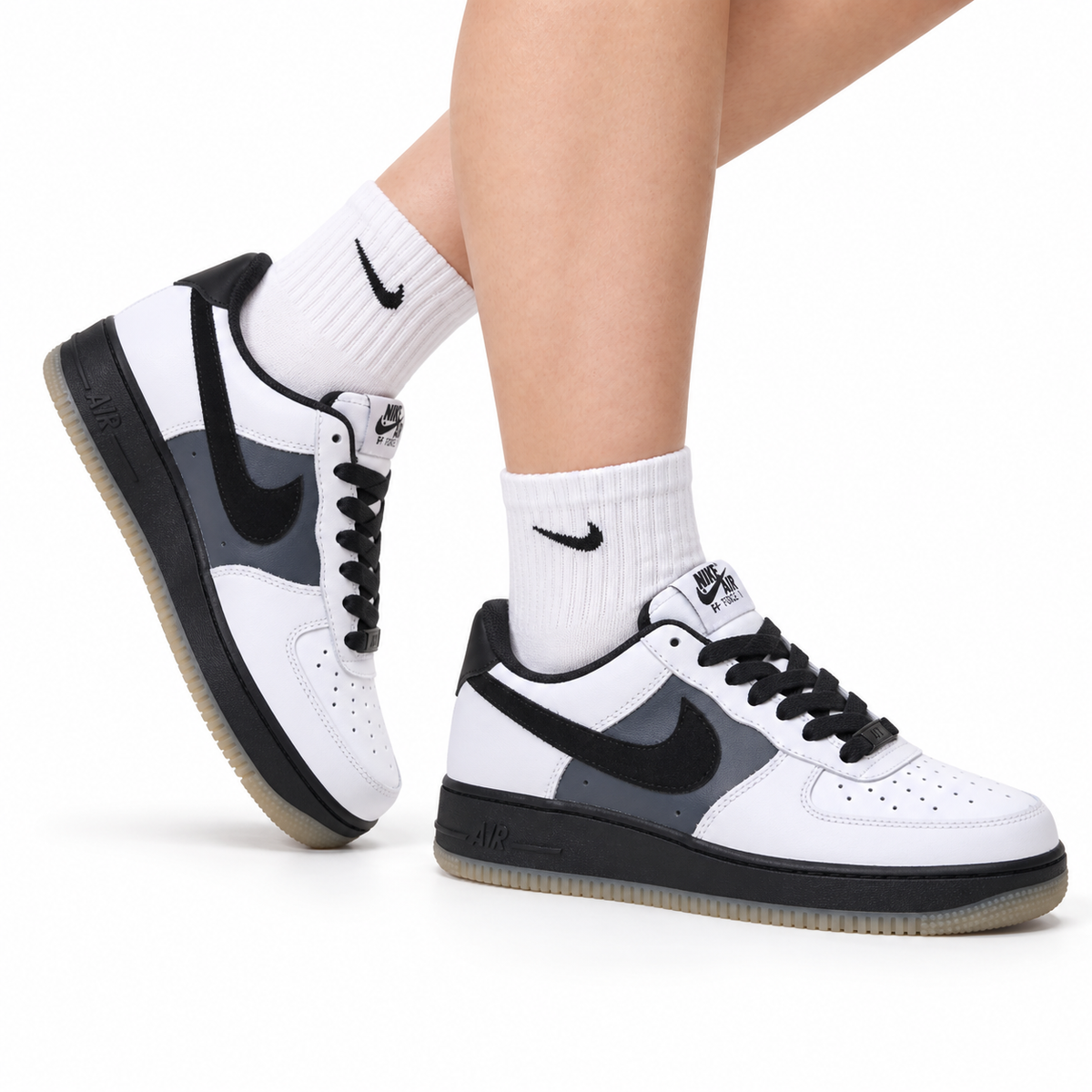 Nike Air Force 1 Low White Black Gum | Leather Sneakers
