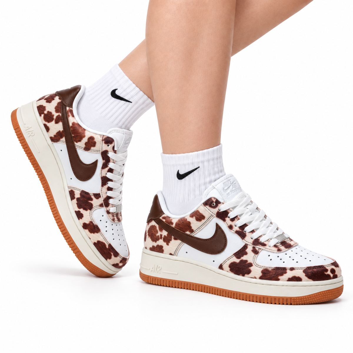 Nike Air Force 1 Low Cow Print | Brown Leather Sneakers