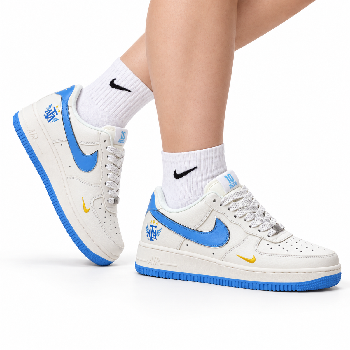 Nike Air Force 1 Low Sky Blue Edition | White Leather Sneakers