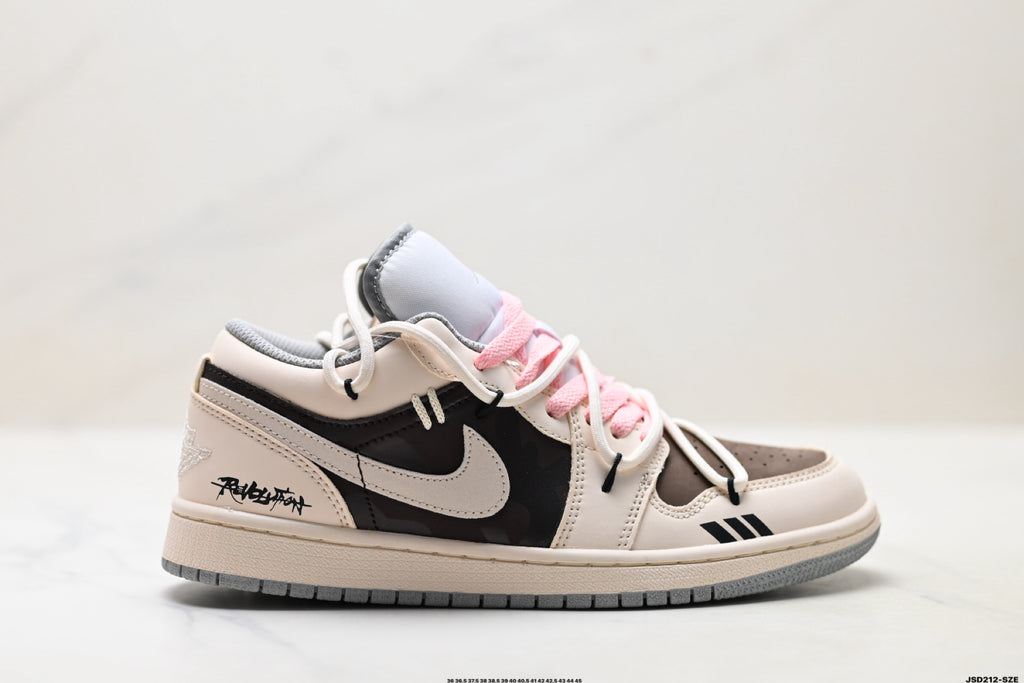 Nike Low-Top Sneakers Beige Black Pink Unisex Style 19 detail view 2