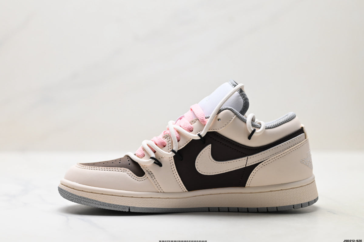 Nike Low-Top Sneakers Beige Black Pink Unisex Style 19 detail view 4