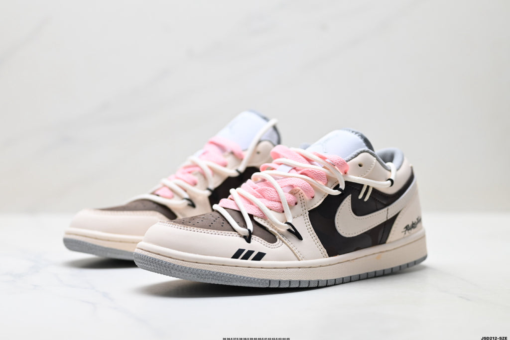 Nike Low-Top Sneakers Beige Black Pink Unisex Style 19 detail view 5