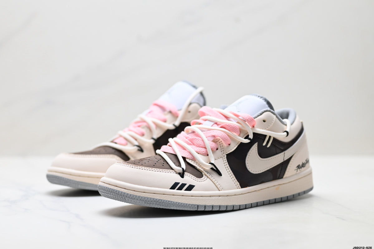 Nike Low-Top Sneakers Beige Black Pink Unisex Style 19 detail view 5