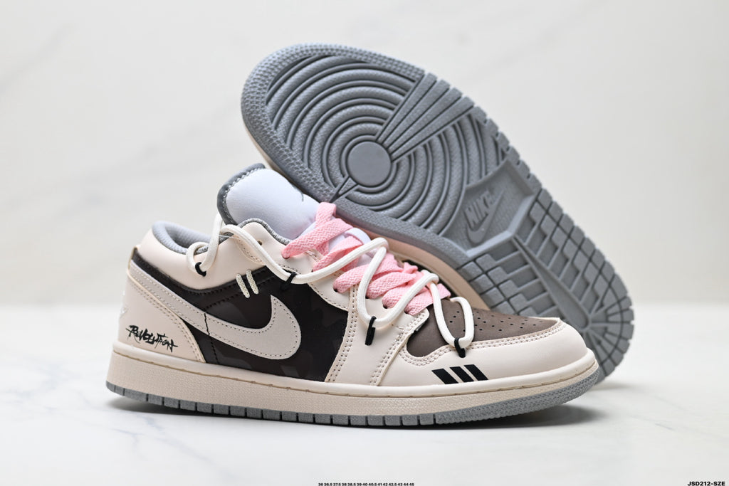 Nike Low-Top Sneakers Beige Black Pink Unisex Style 19 detail view 6