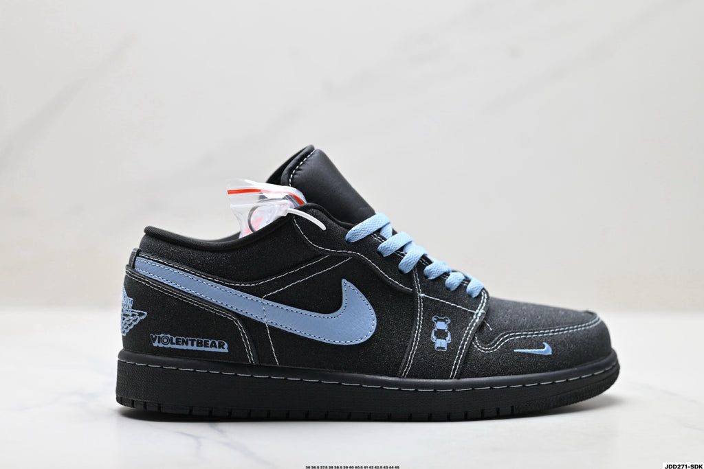 Nike Low-Top Sneakers Black Blue Unisex Style 01 detail view 2