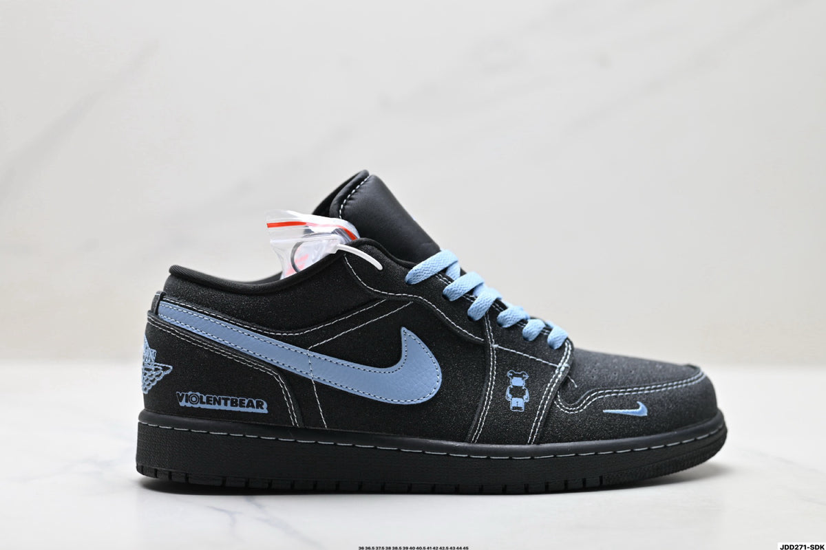 Nike Low-Top Sneakers Black Blue Unisex Style 01 detail view 2