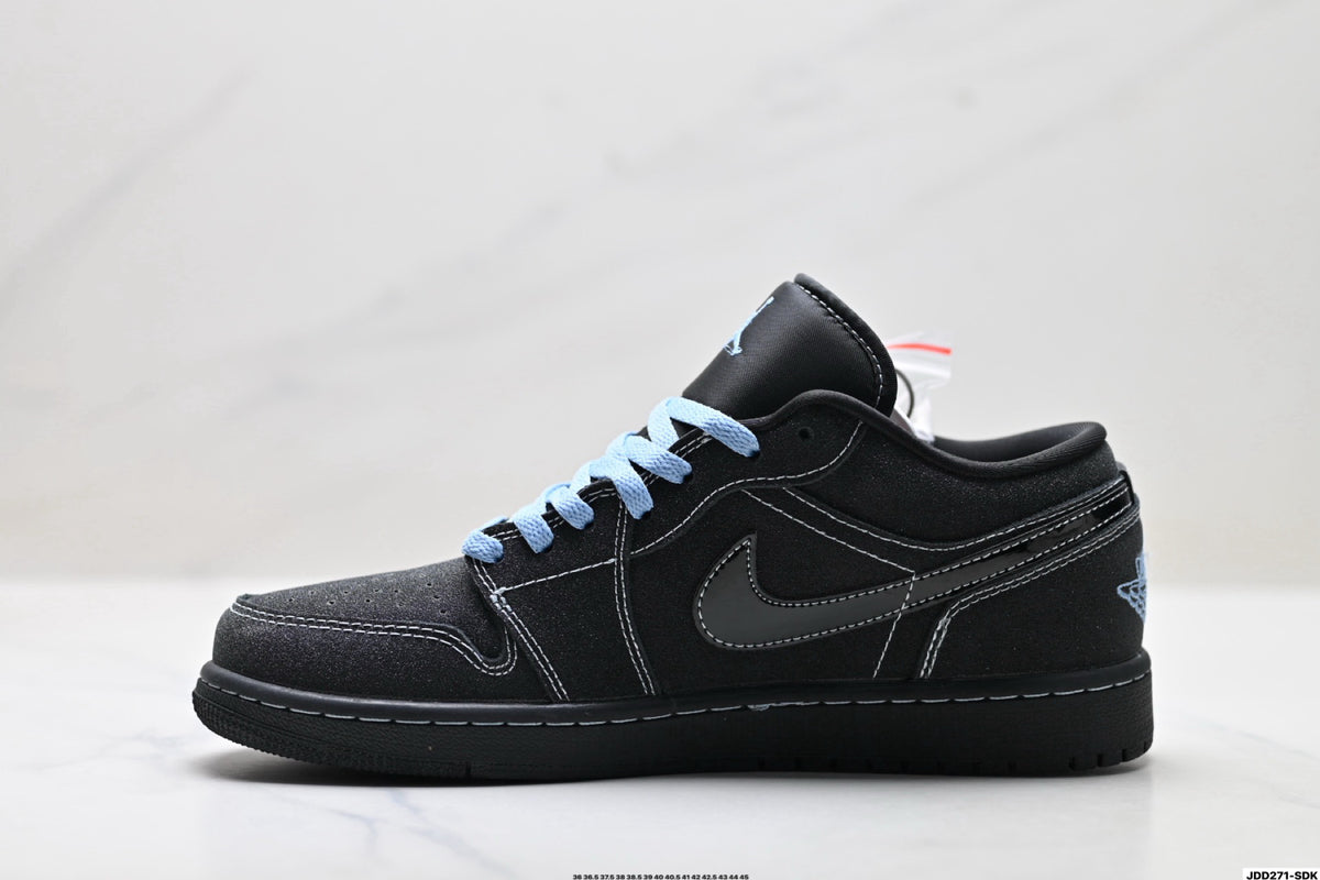 Nike Low-Top Sneakers Black Blue Unisex Style 01 detail view 4