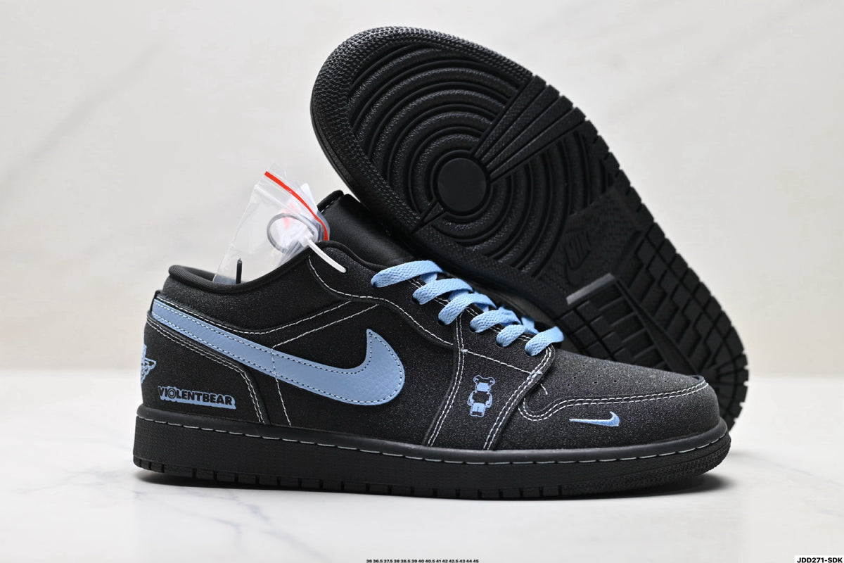 Nike Low-Top Sneakers Black Blue Unisex Style 01 detail view 6