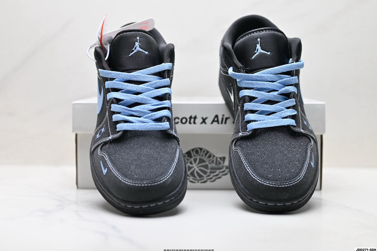 Nike Low-Top Sneakers Black Blue Unisex Style 01 detail view 8