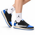 Nike Low-Top Sneakers Black Blue White Unisex Collaboration Edition Style 56 white background lifestyle main view