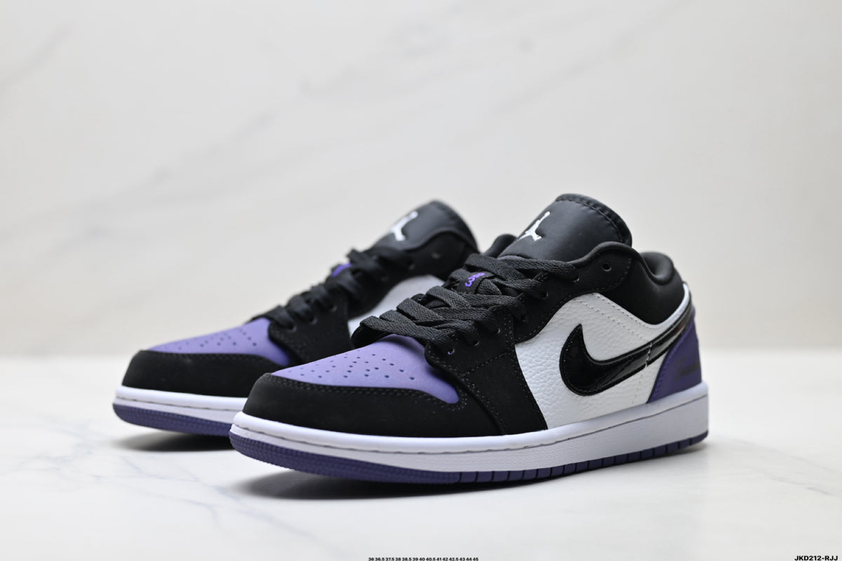 Nike Low-Top Sneakers Black Purple White Unisex Collaboration Edition Style 60 detail view 5