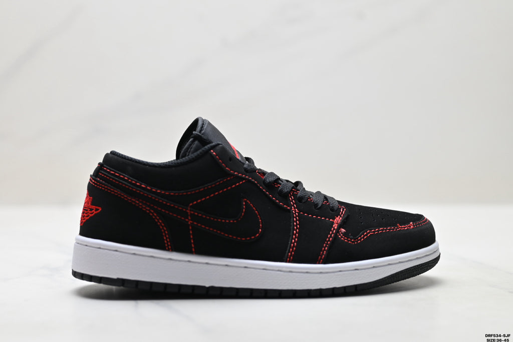 Nike Low-Top Sneakers Black Red Unisex Style 09 detail view 2