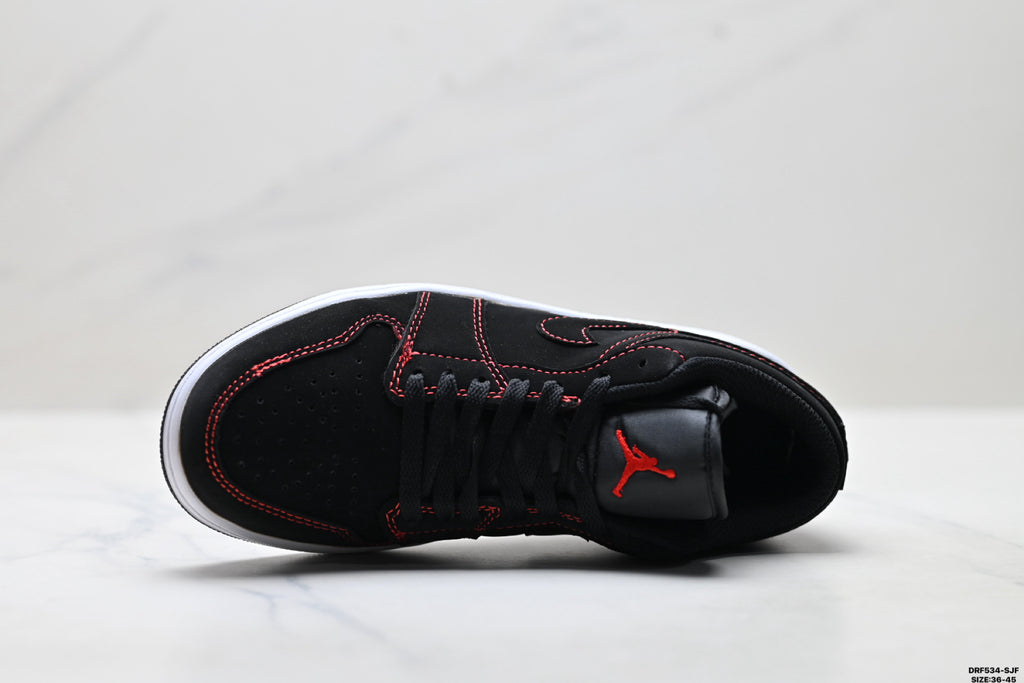 Nike Low-Top Sneakers Black Red Unisex Style 09 detail view 3