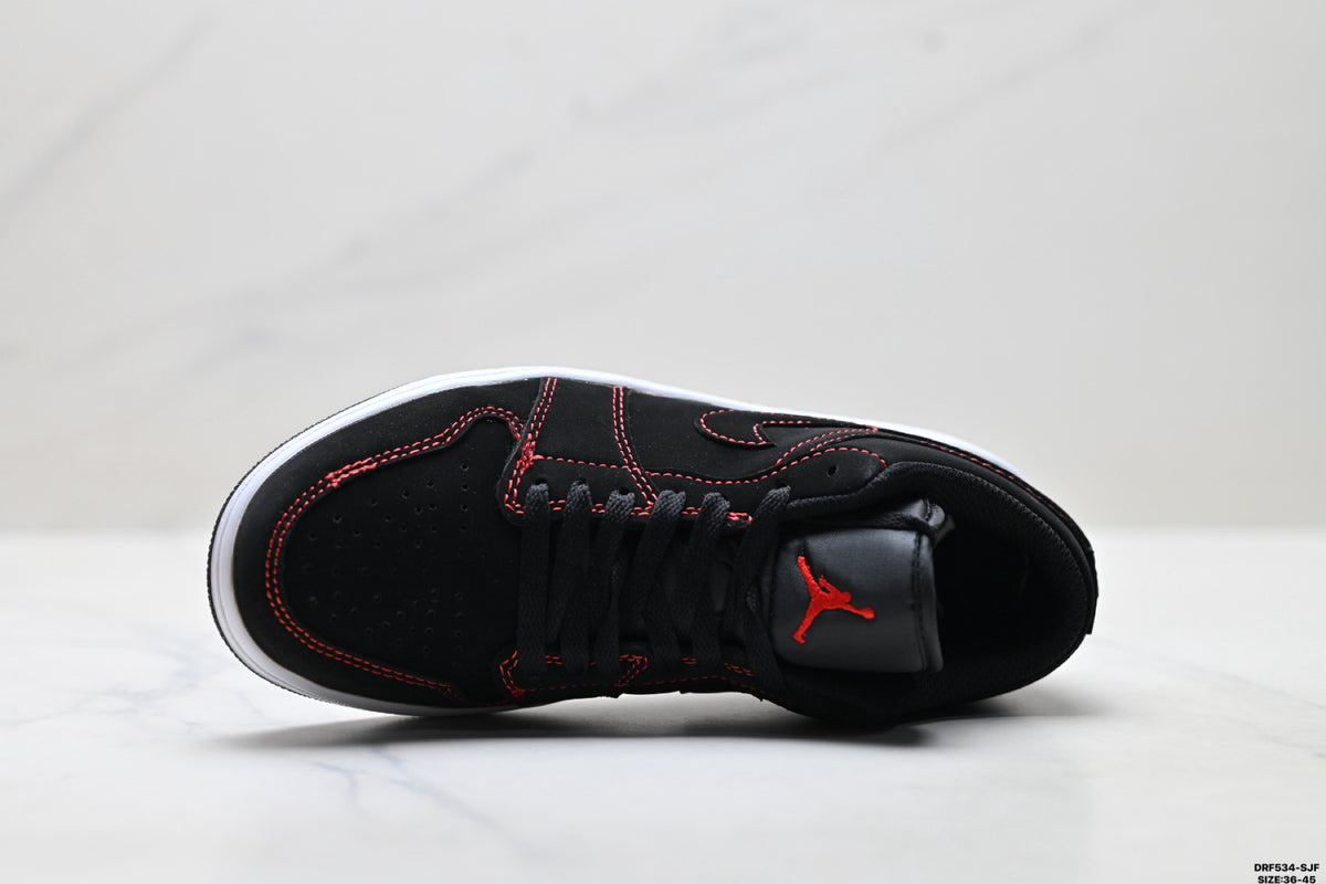 Nike Low-Top Sneakers Black Red Unisex Style 09 detail view 3